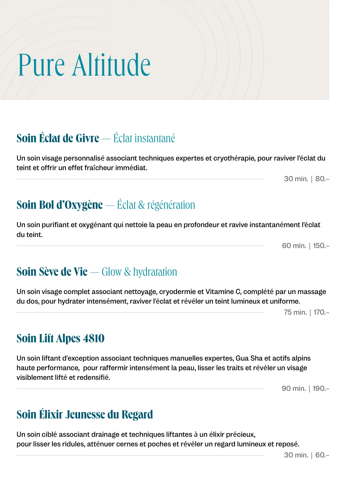 Carte des soins Everness — page 16